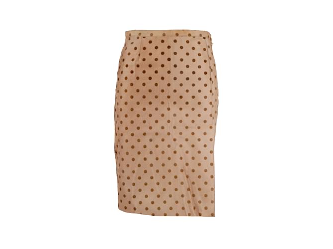 Moschino Cheap and Chic Polka Printed calf leather Skirt Brown Pony-style calfskin  ref.1241414