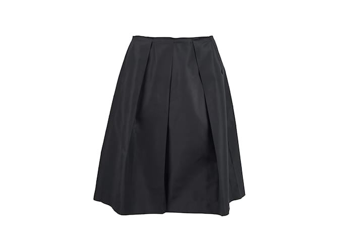 Prada Pleated Silk Skirt Black  ref.1241420