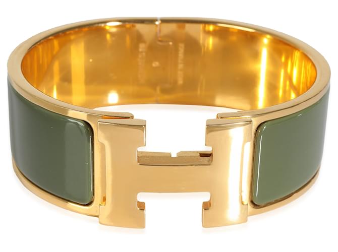 Pulsera Hermès Clic Clac en baño de oro Chapado en oro  ref.1241429