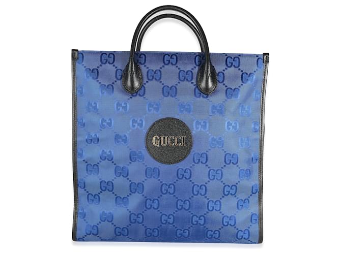 Monograma de nylon azul Econyl Gucci fora da bolsa vertical da grade  ref.1241488
