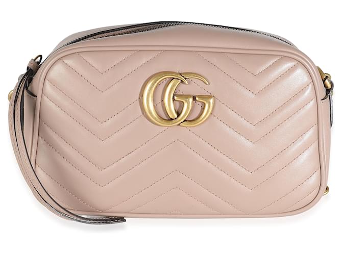 Bolso pequeño GG Marmont de cuero matelassé rosa polvoriento de Gucci  ref.1241498