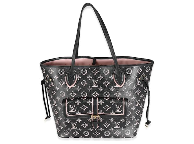 Louis Vuitton Black Pink Monogram Canvas Fall For You Neverfull MM Cloth  ref.1241516