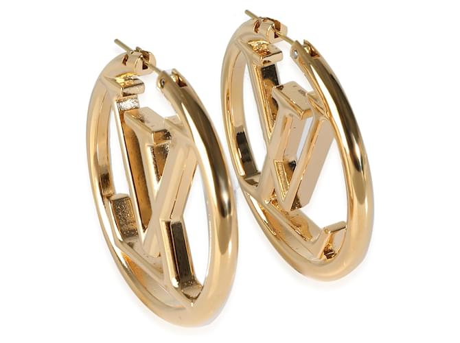 Louis Vuitton Louise Gold Hoop Earrings Gold-plated  ref.1241522