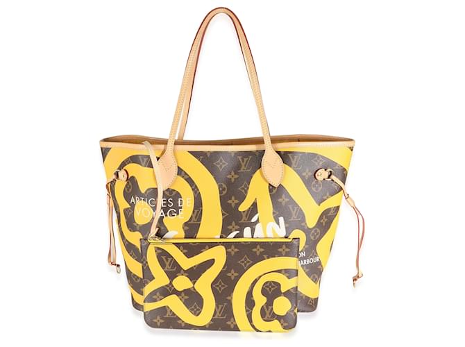 Louis Vuitton Tahitienne Monogram Canvas Cancun Neverfull MM Brown Yellow Cloth  ref.1241538