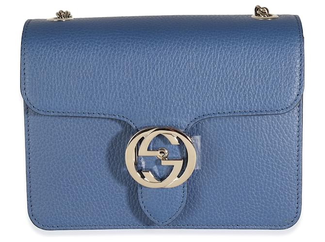 Gucci Blue Dollar calf leather Small Interlocking G Chain Bag  ref.1241547