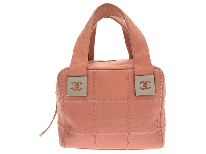 Chanel Chocolate bar Pink Leather  ref.1241698