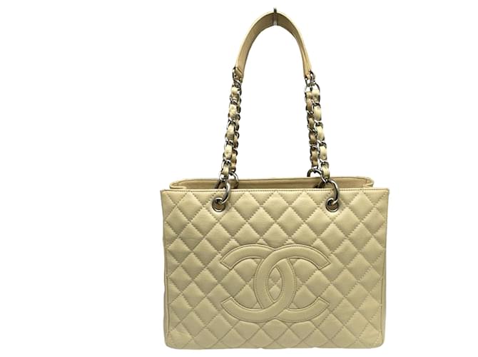 Chanel Bege Couro  ref.1241741