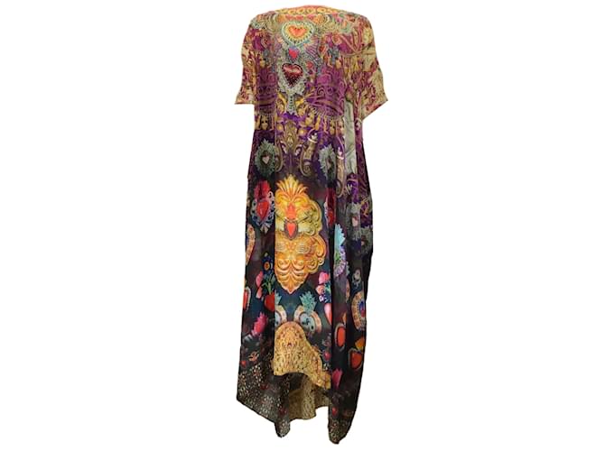 Camilla Multicolored Embellished Printed Silk Maxi Dress Multiple colors  ref.1242096