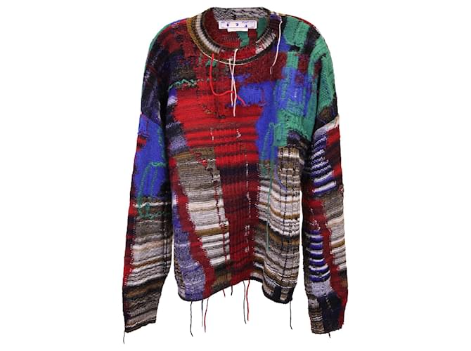 Off White Off-White Arrow Tab Chaos Sweater in Multicolor Wool Multiple colors  ref.1242299