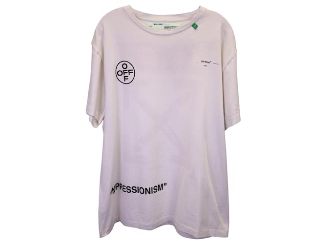 Off White Off-White Impressionism Print Crew Neck T-Shirt in White Cotton   ref.1242300