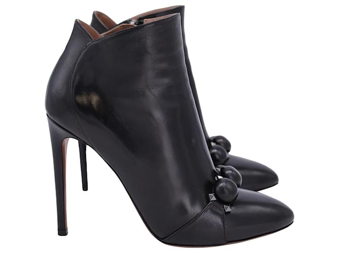 Alaïa Alaia Bombe Ankle Boots in Black calf leather Leather Pony-style calfskin  ref.1242303
