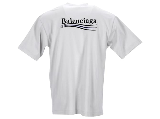 Day Balenciaga Political Campaign T-Shirt in White Cotton  ref.1242318