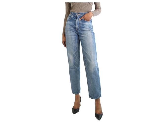 Céline Blue straight-leg jeans - size UK 6 Cotton  ref.1242476