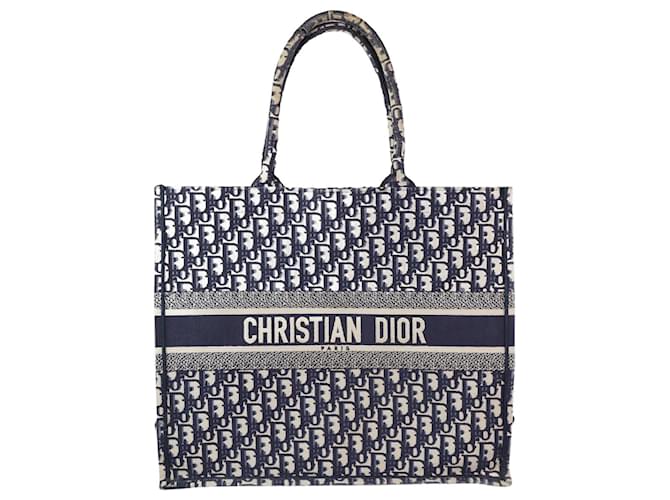 Christian Dior Azul 2019 bolsa livro oblíqua - tamanho Lona  ref.1242505