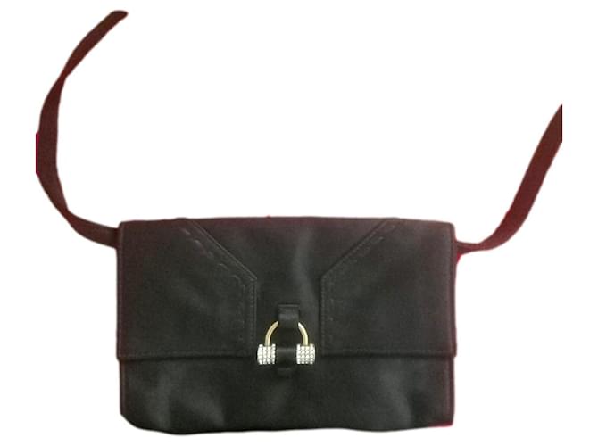Yves Saint Laurent Muse II Rive Gauche Satin Handbag Black Gold hardware  ref.1242524