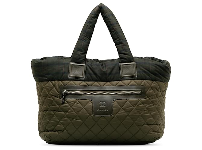 Chanel Green Large Coco Cocoon Tote Olive green Nylon Cloth  ref.1242565