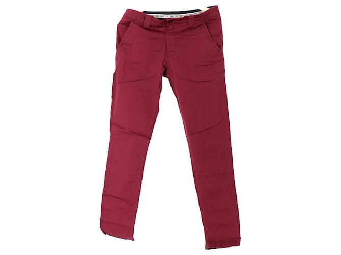 Tommy Hilfiger Slim-Fit-Chinos für Herren Rot Baumwolle  ref.1242626