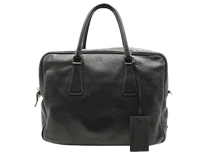 Prada Maletín de viaje de cuero negro  ref.1242640