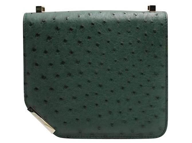 Bally The Corner Bag em couro de avestruz verde  ref.1242642