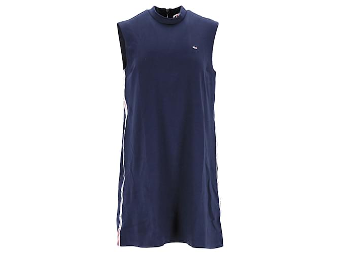 Tommy Hilfiger Womens Logo Tape A Line Dress in Navy Blue Polyester  ref.1242655
