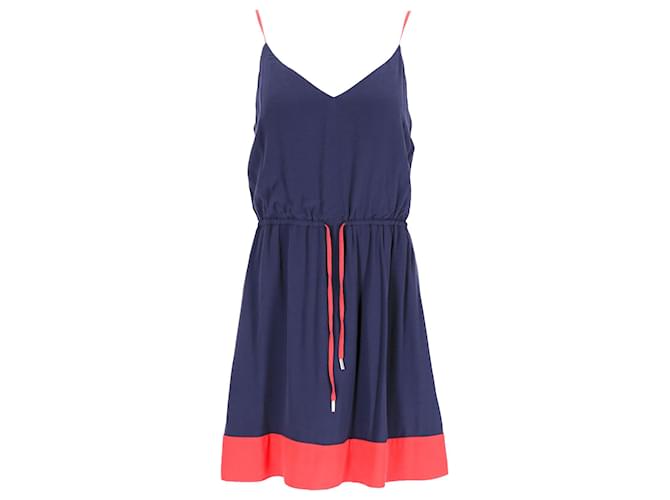 Tommy Hilfiger Womens Essential Colour Blocked Strap Dress in Navy Blue Viscose Cellulose fibre  ref.1242656