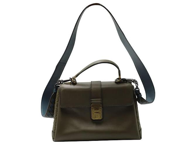 Bottega Veneta Olive Green Piazza Top Handle Bag Leather  ref.1242660