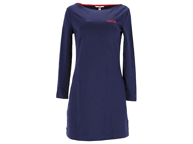 Tommy Hilfiger Womens Dress in Navy Blue Polyester  ref.1242680