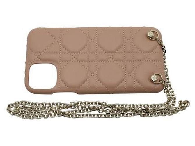 Lady-Dior-iPhone 12 Pro Case in Blush Pink Leder  ref.1242687