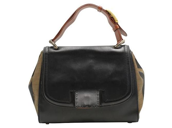 Fendi Peek A Boo Vintage Shoulder Bag Black Leather  ref.1242703
