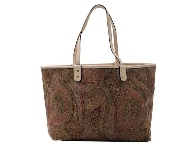 Etro Colorful Fabric/ Pink Leather Reversible Tote Bag Multiple colors  ref.1242708