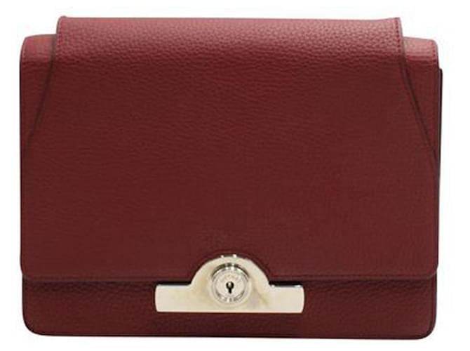 Autre Marque The Rejane Clutch Red Dark red Leather  ref.1242714