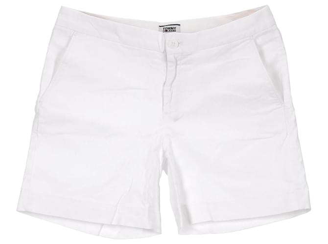 Tommy Hilfiger Essential Chino-Shorts für Damen Weiß Baumwolle  ref.1242716