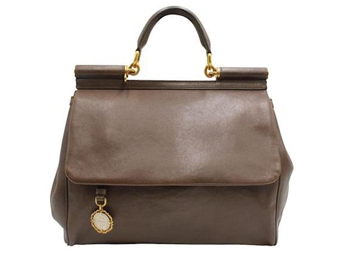 Dolce & Gabbana Brown Shoulder Bag with Gold Hardware Leather  ref.1242759