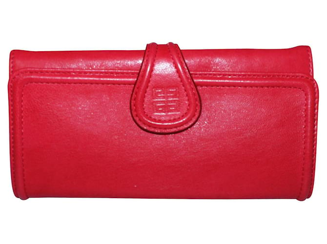 Givenchy Portefeuille en cuir rouge  ref.1242764