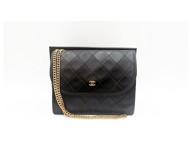 Carteira Chanel Timeless Classic Mini Wallet on Chain Preto Couro  ref.1242809