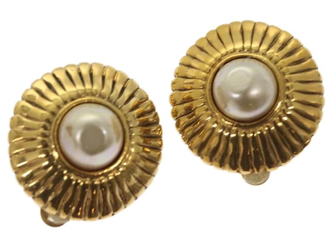 CHANEL Earring Gold Tone CC Auth 65220 Metal  ref.1242859