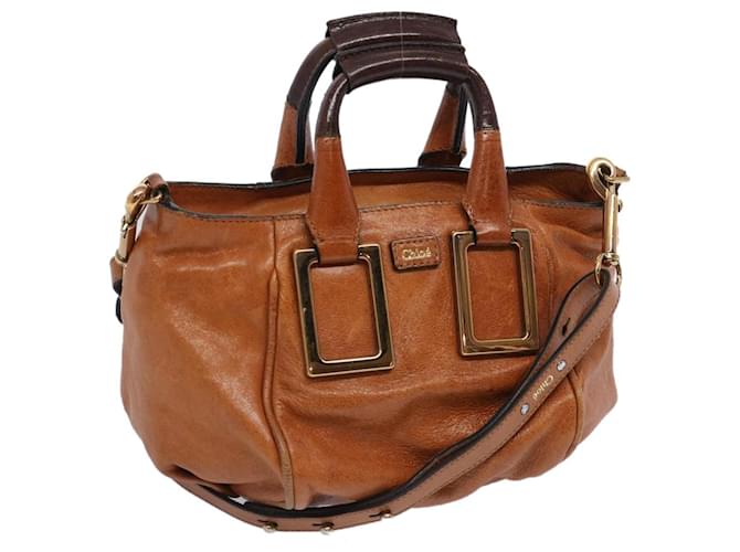Chloé Chloe Etel Hand Bag Leather 2way Brown 01 11 50 Auth yk10588  ref.1242874