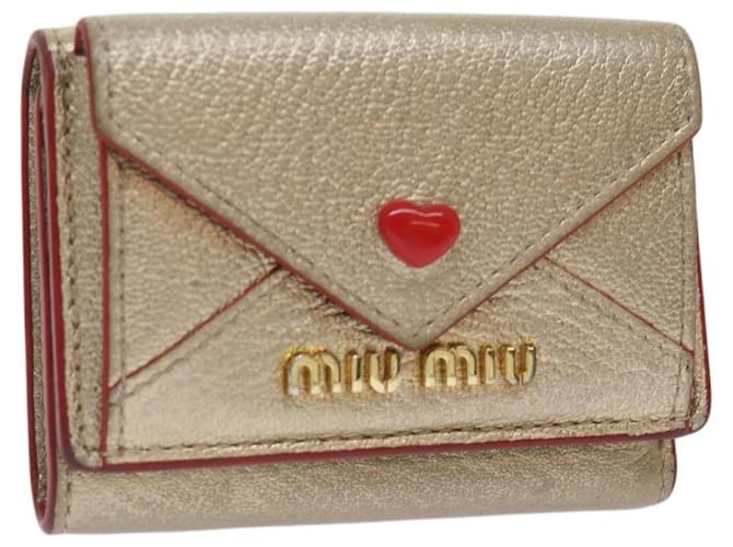 Miu Miu Wallet Leather Gold Tone Auth bs11934  ref.1242877