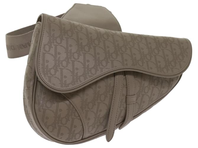 Christian Dior Saddle bag Oblique Trotter Canvas Bolsa de Ombro Cinza Auth 65327UMA  ref.1242923