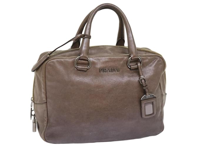 PRADA Hand Bag Leather Brown Auth yk10465  ref.1242954