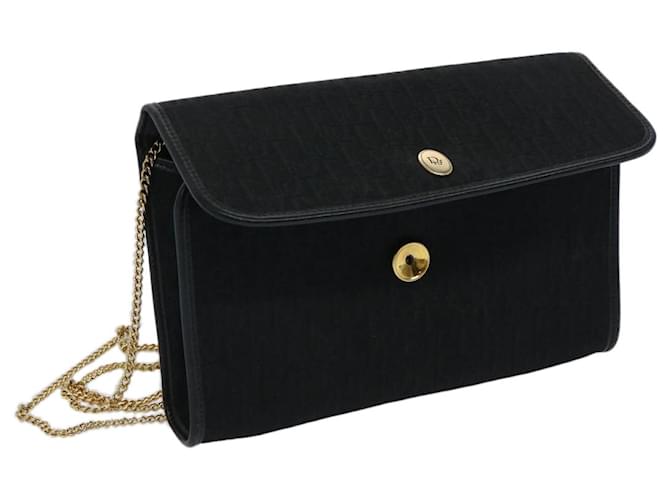 Christian Dior Trotter Canvas Chain Shoulder Bag Black Auth 65575 Cloth  ref.1242960