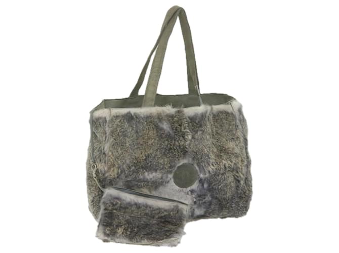 CHANEL Tote Bag fur Gray CC Auth bs11900 Grey  ref.1242962