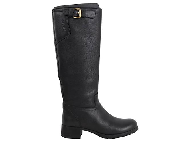 Prada Leather boots Black  ref.1243037