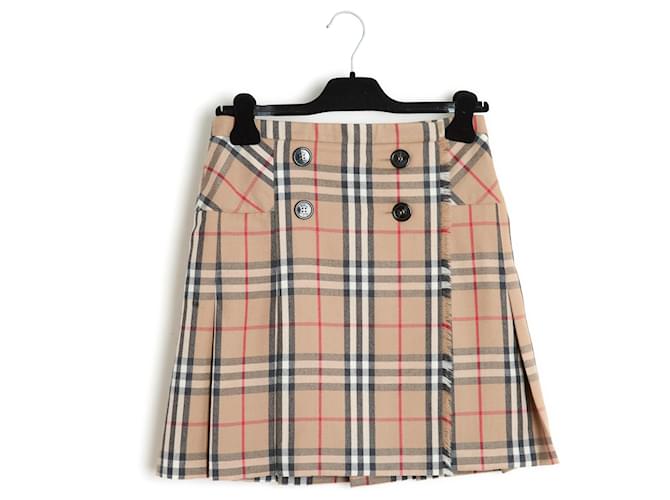 Burberry Wool Classic Check mini skirt EU36 UK6 US4 Beige  ref.1243063