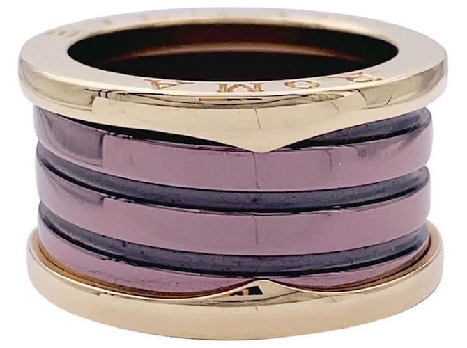 Bulgari ring, "B.Zero1", Rose gold, cermet. Ceramic Pink gold  ref.1243129