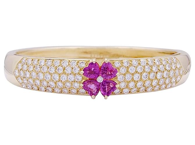 Autre Marque Van Cleef & Arpels yellow gold bracelet, diamants, pink sapphires. Diamond  ref.1243131