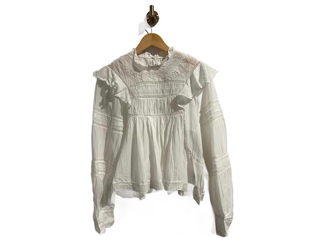 ISABEL MARANT ETOILE Tops Camiseta.Internacional M Algodón Blanco  ref.1243174