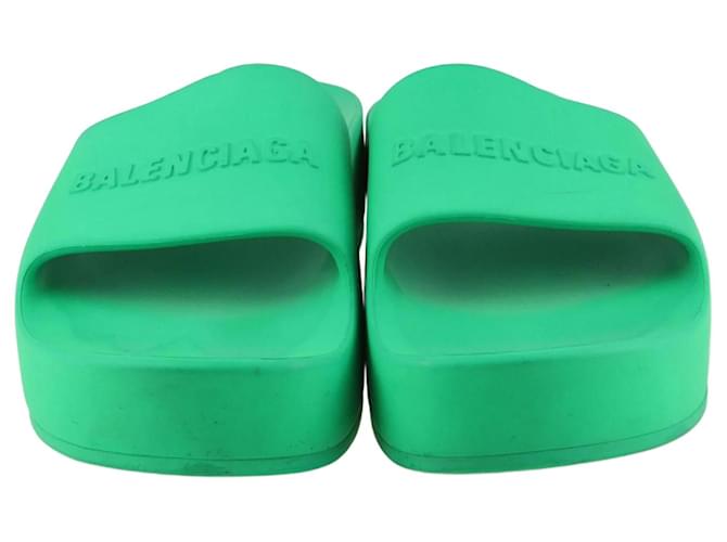 Balenciaga Green Chunky Slides Rubber  ref.1243216
