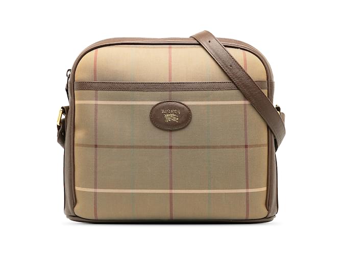 Taupe Burberry Vintage Check Crossbody Bag Leather  ref.1243221