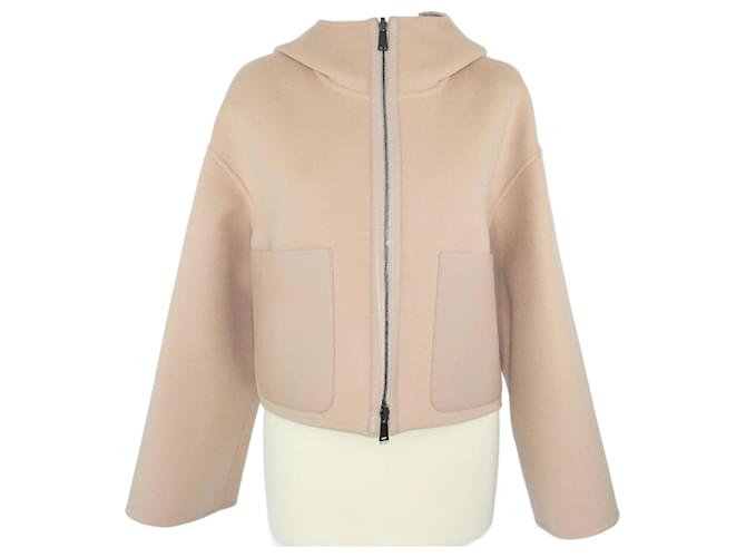 Fendi Beige Reversible FF Motif Hooded Jacket Silk  ref.1243245
